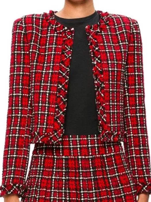Shifting Gears Caitlin Baker Plaid Cropped wool Jacket