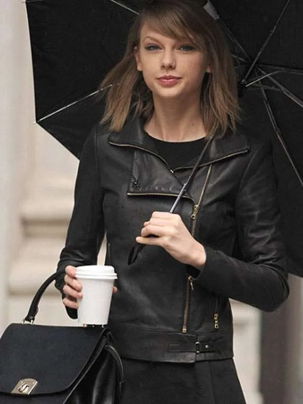 Taylor Swift Black Genuine Leather Jacket
