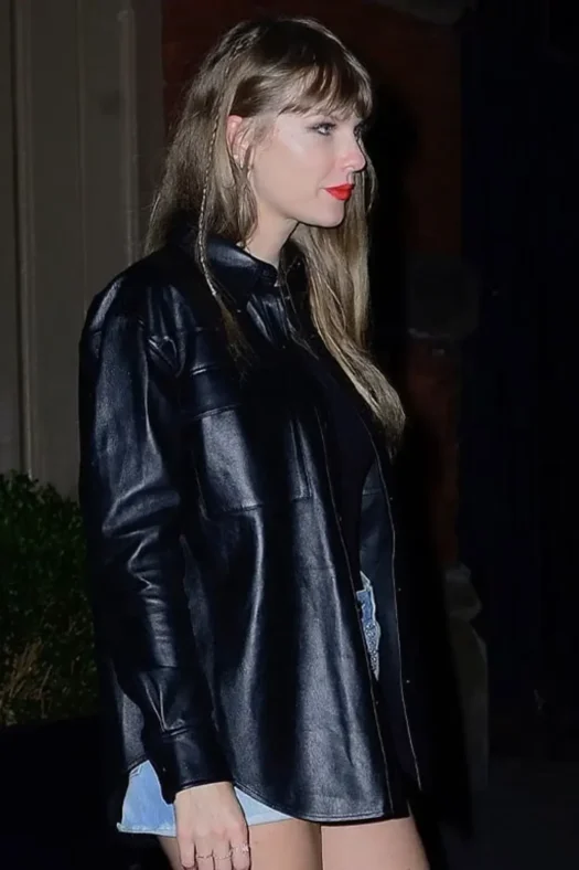 Taylor Swift Kansas City Chief leather Black Jacket