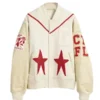 Taylor Swift Red Star Off White Varsity Jacket
