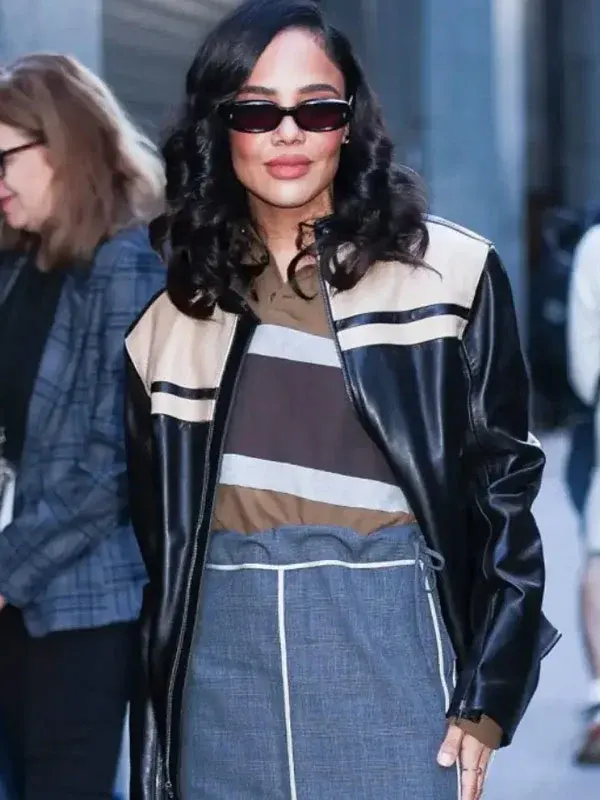 Tessa Thompson NYC 2025 Leather Jacket