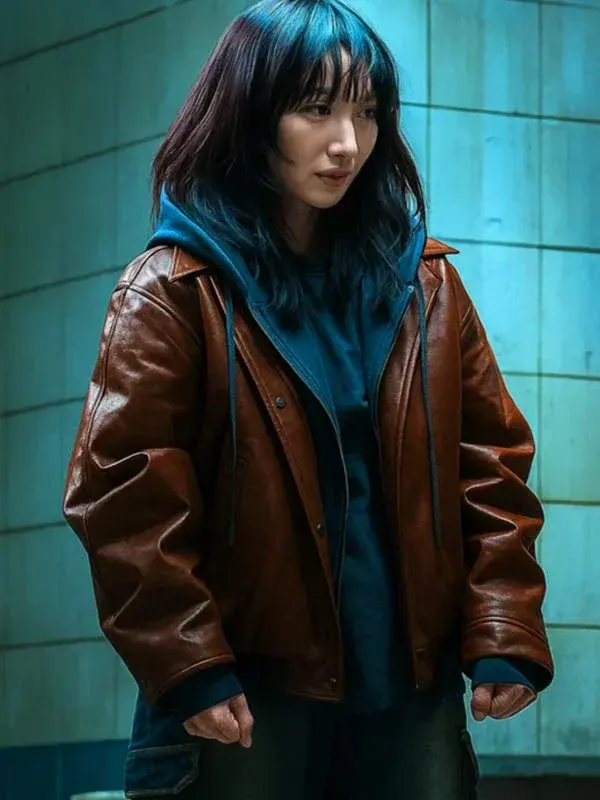 The Defects Won Jin-ah Brown Leather Jacket