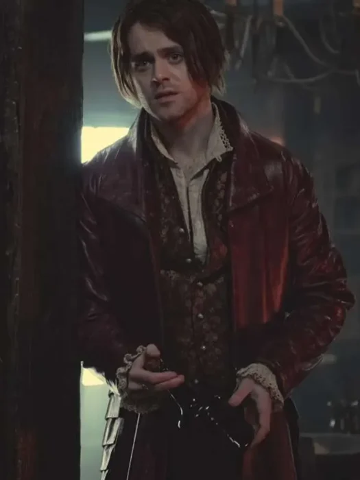 The Witcher Jaskier Maroon leather Coat