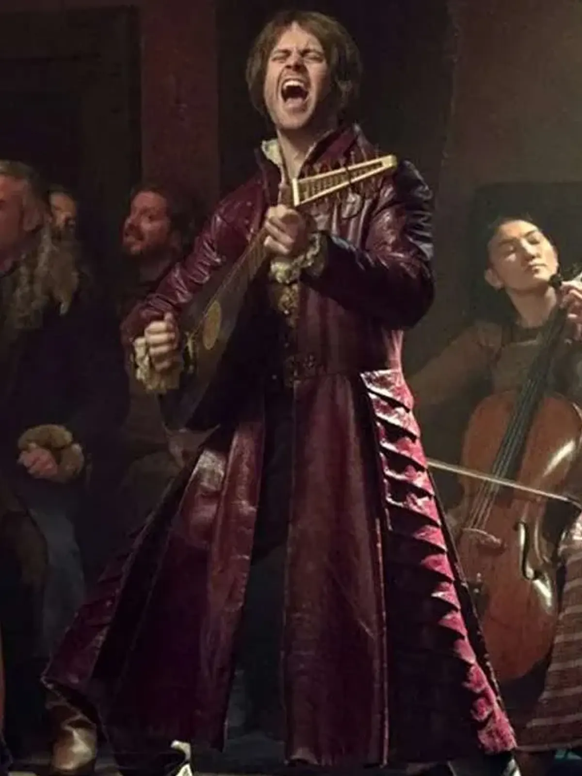 The Witcher Jaskier Maroon long Coat