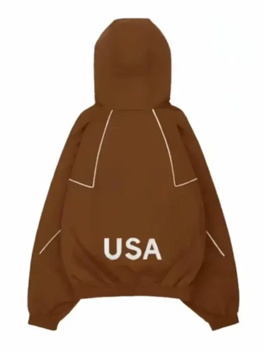 Timothee Chalamet Marty Supreme Brown Jacket Hoodie Back