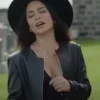 Vanessa Hudgens French Girl 2024 Black Leather Jacket