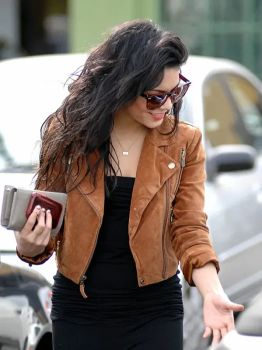 Vanessa Hudgens Moto Brown Leather Jacket