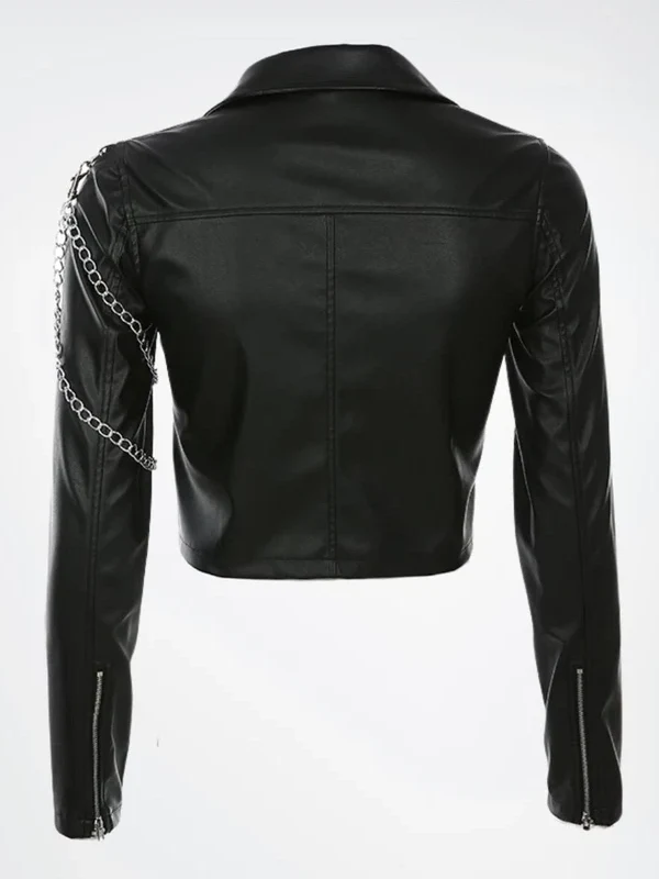 Women Genuine Motocross Biker Leather Jacket