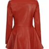Women Leather red Peplum Jacket