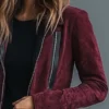 Womens Burgundy Suede Coat