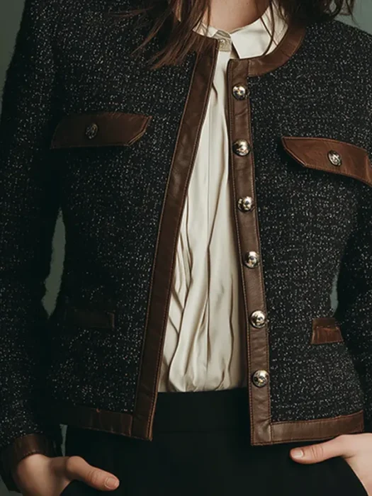 Womens Classic Tweed Black Jacket