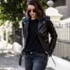 Womens Motor Biker Genuine Leather Jacket