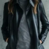 Women’s Style Black Leather Long Coat
