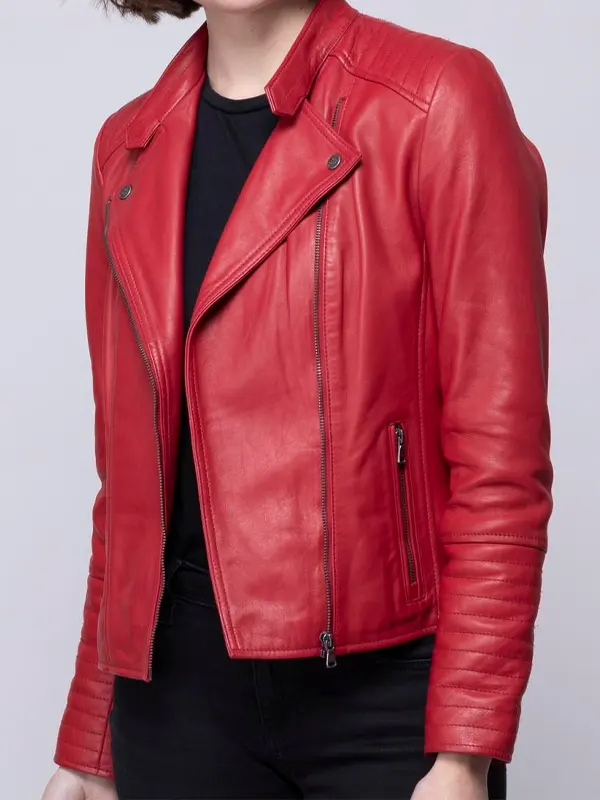 Womens Toni Slim Fit Leather Biker Jacket