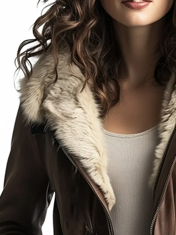 Womens Vintage Dark Brown Coat