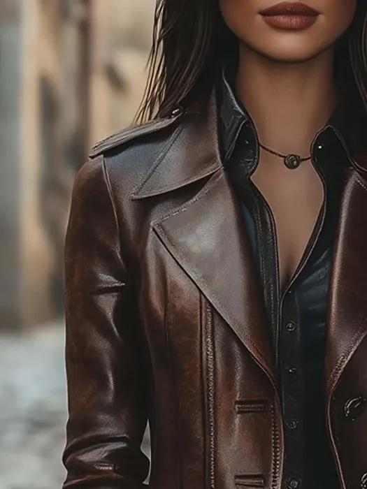 Womens Vintage Leather Coat