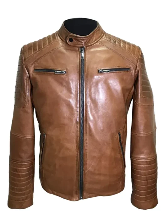 Zach Padded Biker Leather Jacket