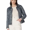 Addison Leather Blue Denim Jacket