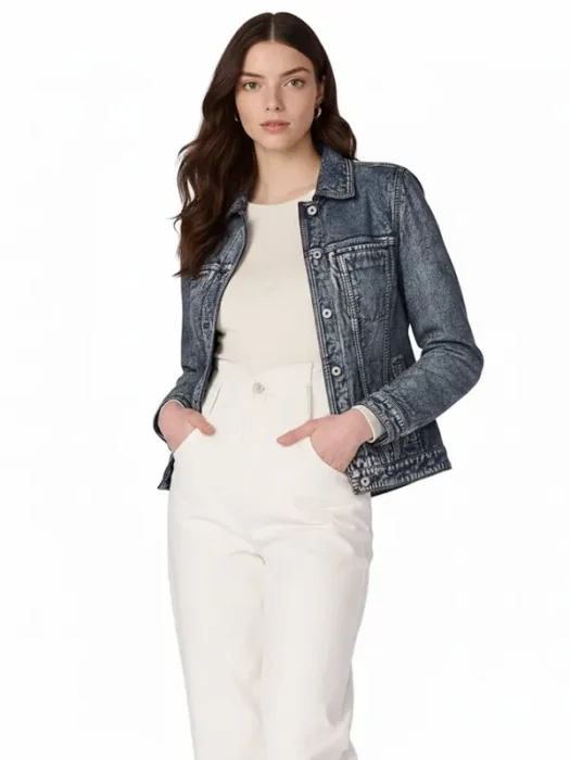 Addison Leather Denim Jacket
