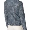 Addison Leather Denim Jacket Back