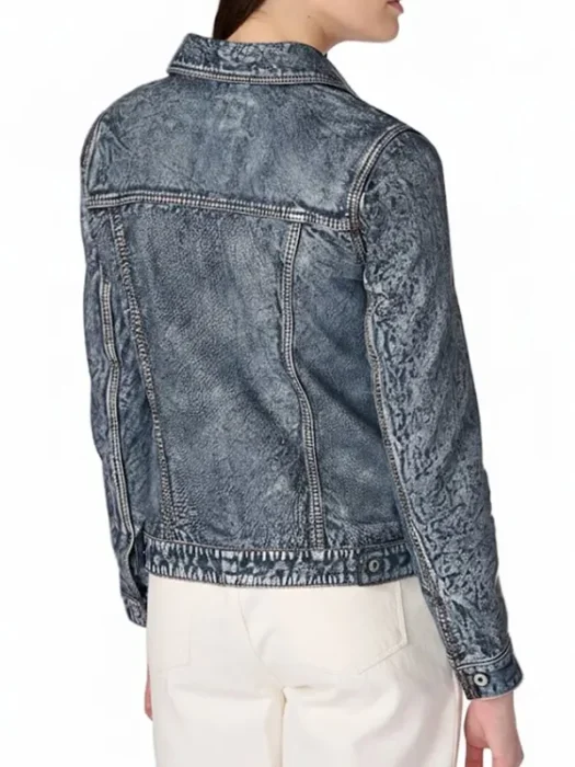 Addison Leather Denim Jacket Back