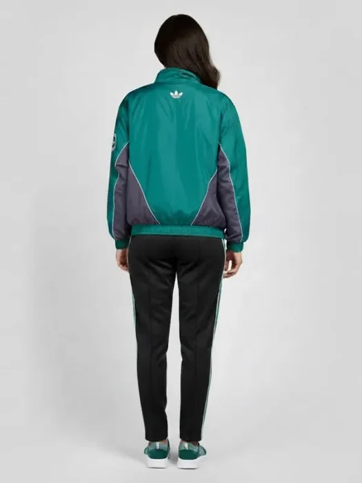 Adidas Womens Green Windbreaker Jacket