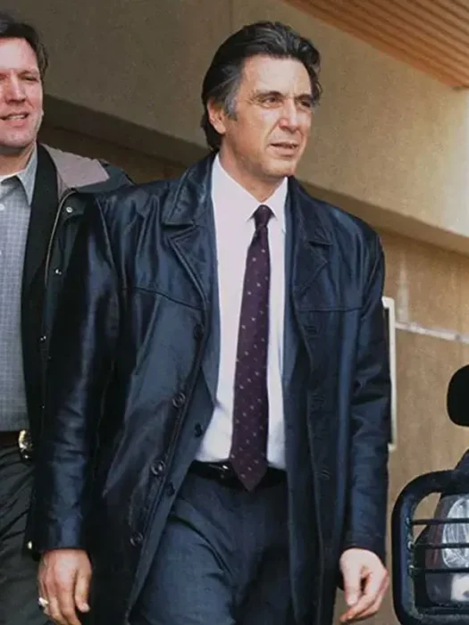 Al Pacino Insomnia Leather Trench Black Coat