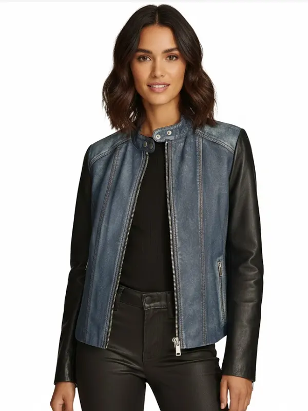 Alora Combo Racer Leather Jacket
