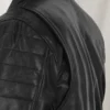 Antonio Banderas Black Leather Jacket Shoulder-back