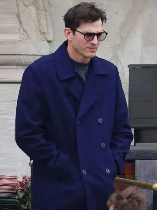 Ashton Kutcher The Beauty Blue Peacoat