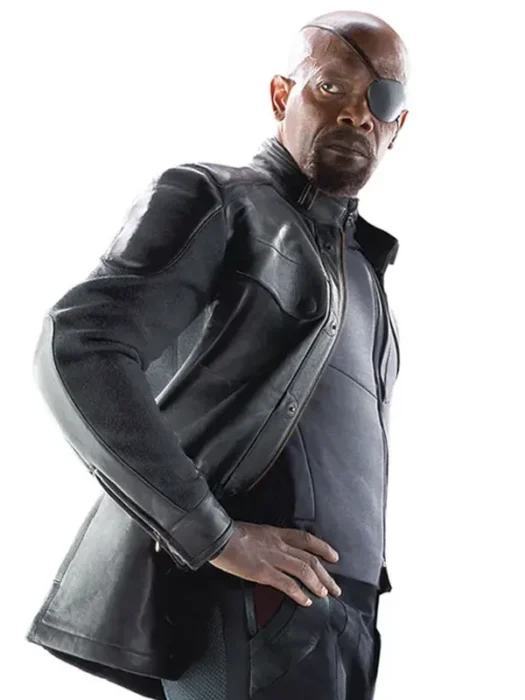 Avengers Age of Ultron Nick Fury Black Leather Jacket