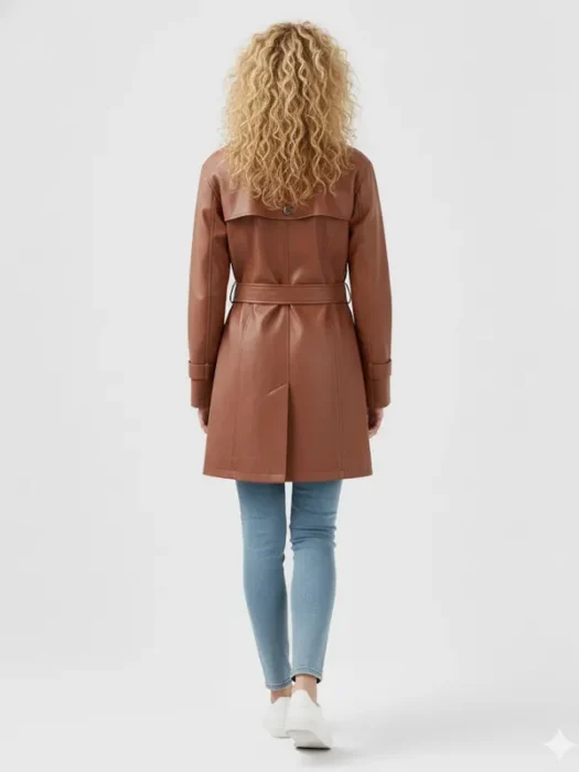 BFF Belted Leather Jacket Back