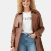 BFF Brown Belted Leather Jacket