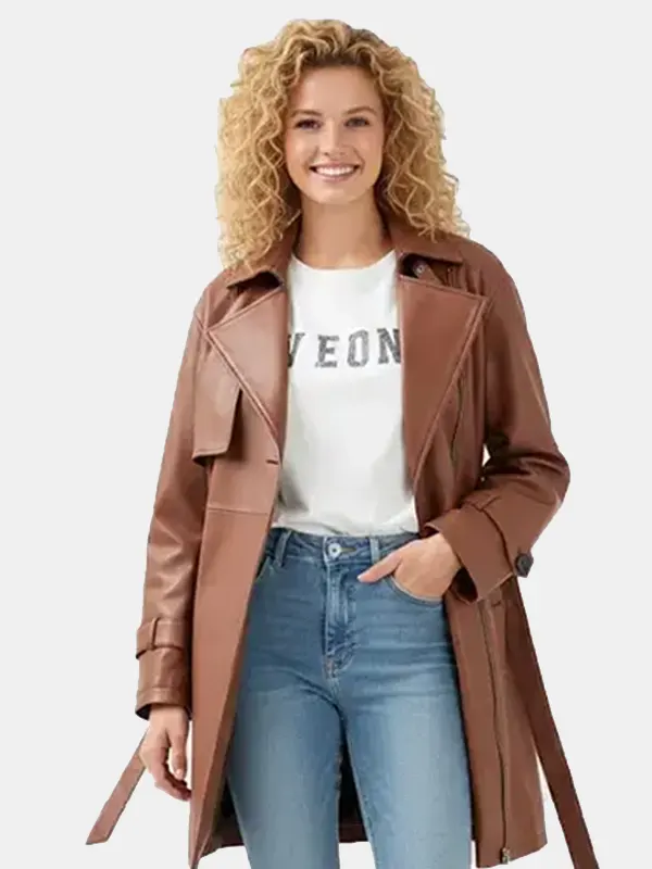 BFF Brown Belted Leather Jacket