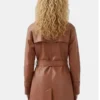 BFF Brown Belted Leather Jacket Back
