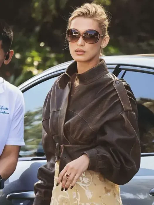 Bella Hadid LA Brown Cropped Jacket