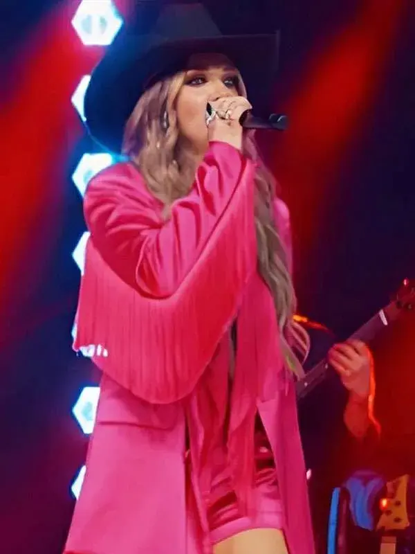 Britnee Kellogg The Road Pink Fringe Blazer