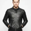 Cafe Racer Black Leather Jacket