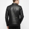 Cafe Racer Black Leather Jacket Back