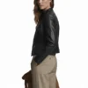 Caitlin Leather Scuba Jacket