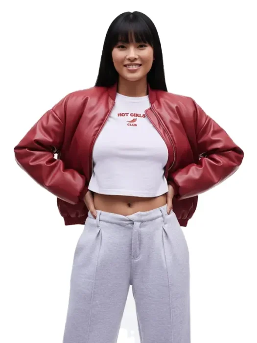 Cherry Red Oversized Faux Jacket