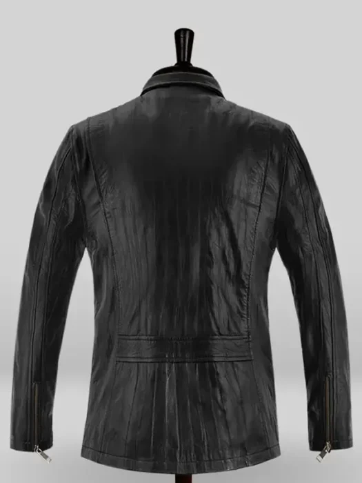 Chris Hemsworth Black Leather Jacket Back