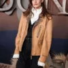 Diana Silvers The Abandons Brown Leather Jacket