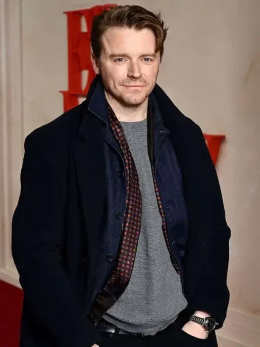 Ella McCay Premiere Night Jack Lowden Wool Coat