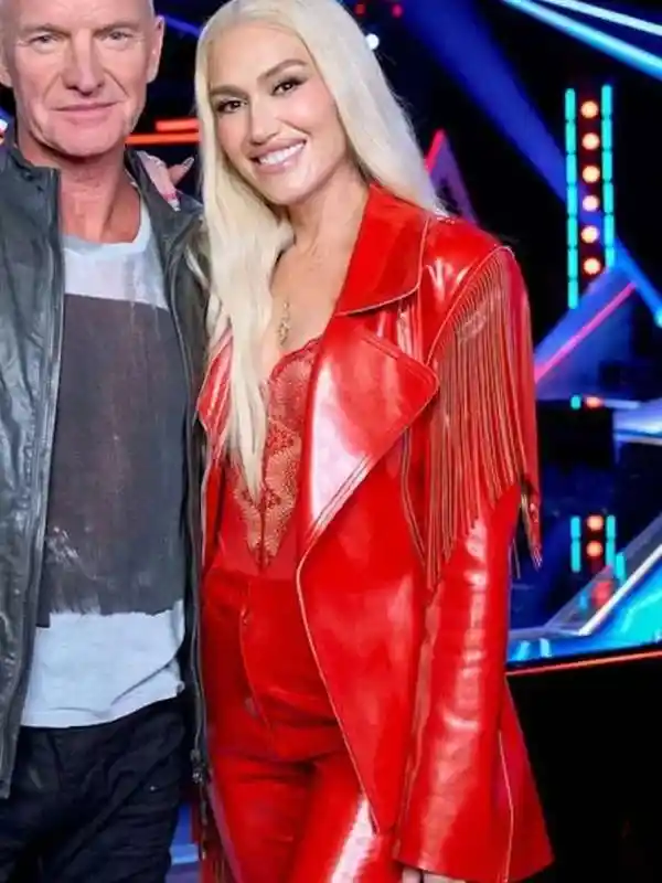 Gwen Stefani The Voice S26 Red Fringe Blazer