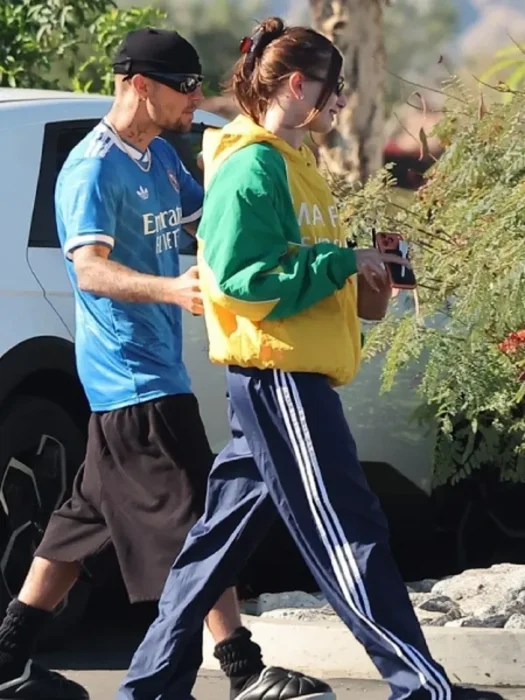 Hailey Bieber Marty Supreme Green And Yellow Hooded Jacket