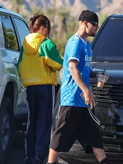Hailey Bieber Marty Supreme Green And Yellow Jacket