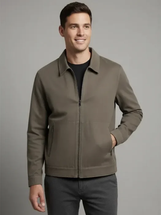 Harrington Mushroom Brown Moleskin Jacket