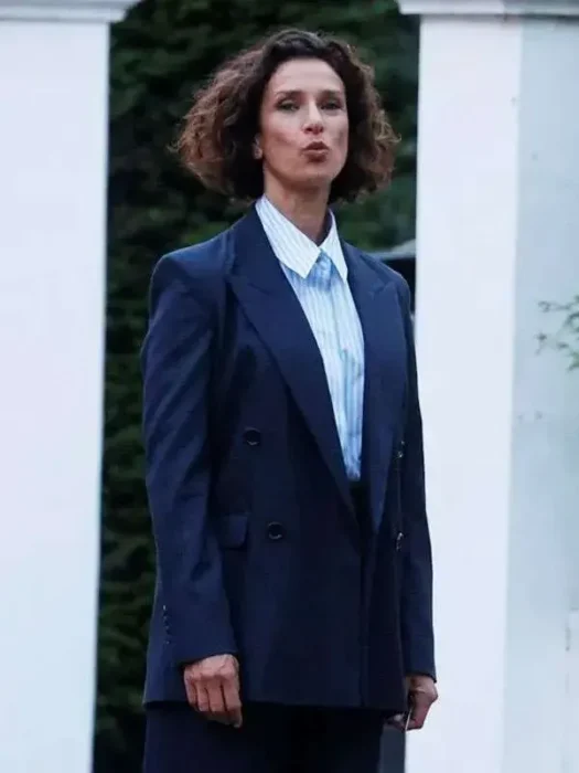 Indira Varma Blazer Blue