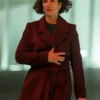 Indira Varma Coat Maroon